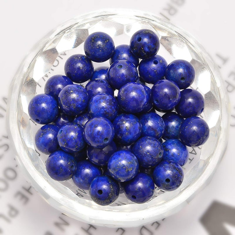 NCB 100pcs 6mm Lapis Lazuli Beads Natural Semi Precious Beads Round Smooth Gemstones Loose Spacer Beads Charms for Necklaces Bracelets Jewelry Making (Lapis Lazuli, 6mm 100Beads) - Image 2